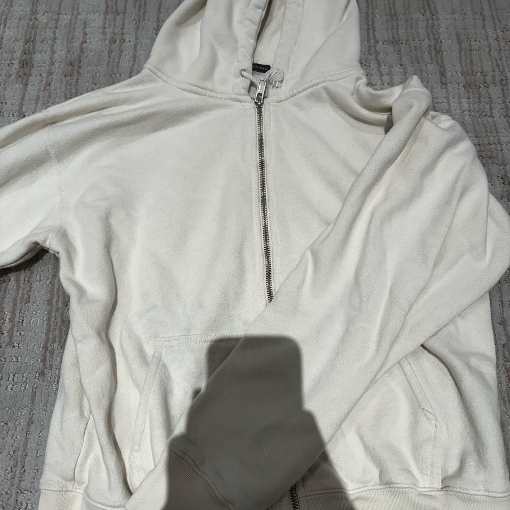 Brandy Melville white Zip Up